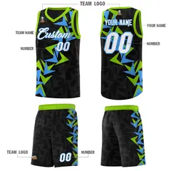 Black Boomerang Pattern Basketball Jersey 5