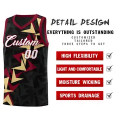 Black Boomerang Pattern Basketball Jersey 2