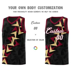 Black Boomerang Pattern Basketball Jersey 3