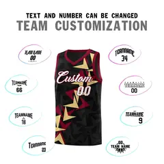 Black Boomerang Pattern Basketball Jersey 4