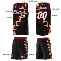 Black Boomerang Pattern Basketball Jersey 5