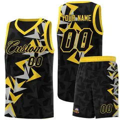 Black Boomerang Pattern Basketball Jersey