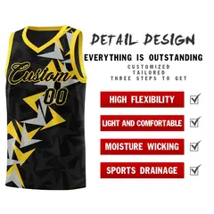 Black Boomerang Pattern Basketball Jersey 2
