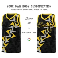 Black Boomerang Pattern Basketball Jersey 3
