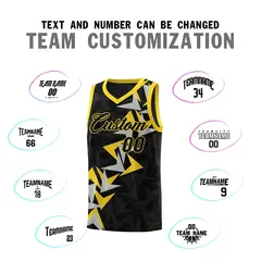 Black Boomerang Pattern Basketball Jersey 4