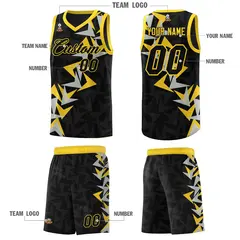 Black Boomerang Pattern Basketball Jersey 5