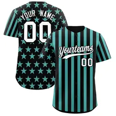 Black Bright Green American Flag Graffiti Baseball Jersey