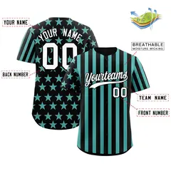 Black Bright Green American Flag Graffiti Baseball Jersey 2