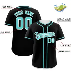 Black Bright Green Classic Authentic Baseball Jersey 2
