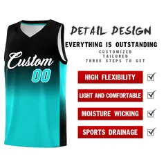 Black Bright Green Gradient Basketball Jersey 2