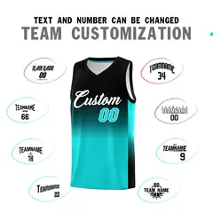 Black Bright Green Gradient Basketball Jersey 4