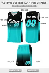 Black Bright Green Gradient Basketball Jersey 5