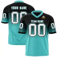 Black Bright Green Gradient Fashion Football Jersey