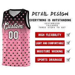 Black Bright Green Gradient Star Pattern Basketball Jersey Set 2