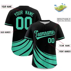Black Bright Green Graffiti Wind Mark Baseball Jersey 2