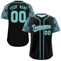 Black Bright Green Gray Raglan Baseball Jersey 1