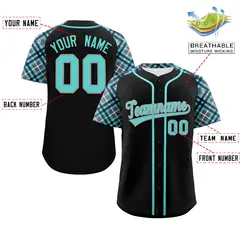 Black Bright Green Gray Raglan Baseball Jersey 2