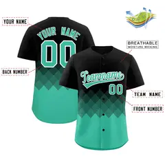 Black Bright Green Grid Blur Pattern Baseball Jersey 2