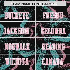 Black Bright Green Light Pink Star Pattern Football Jersey 3