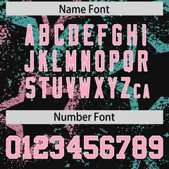 Black Bright Green Light Pink Star Pattern Football Jersey 4