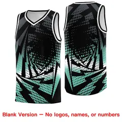 Black Bright Green Lightning Halftone Dot Basketball Jersey 6