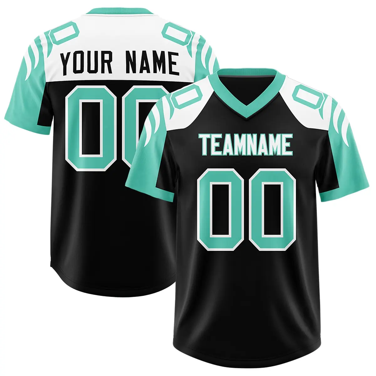 Black Bright Green Raglan Authentic Football Jersey
