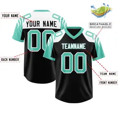 Black Bright Green Raglan Authentic Football Jersey 2