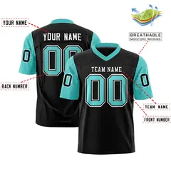 Black Bright Green Raglan Sleeves Authentic Football Jersey 2