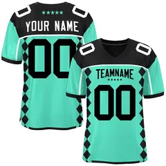 Black Bright Green Side Blocks Raglan Football Jersey