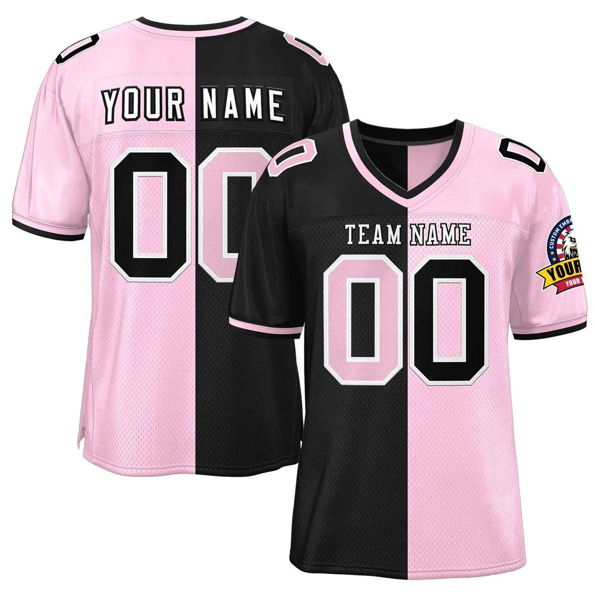 Black Bright Green Split Two Tone Authentic Football Jersey
