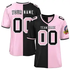 Black Bright Green Split Two Tone Authentic Football Jersey 1