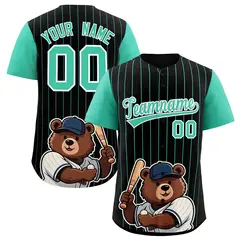 Black Bright Green Stripe Animals Graffiti Raglan Baseball Jersey