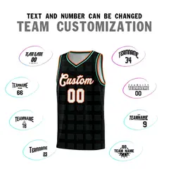 Black Bright Green Trailblazer Dot Pattern Basketball Jersey 4