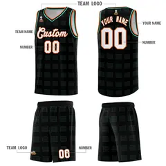 Black Bright Green Trailblazer Dot Pattern Basketball Jersey 5