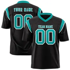 Black Bright Green Two-Tone Shoulder Cut Flag Football Jersey 1