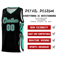 Black Bright Green White Graffiti Side Curve Basketball Jersey Sets 2