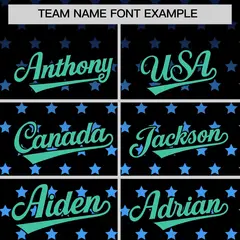 Black Bright Green-White Raglan Star Print Baseball Jersey 3