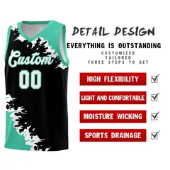 Black Bright Green-White Sparkle Pattern Basketball Kits 2