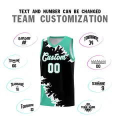 Black Bright Green-White Sparkle Pattern Basketball Kits 4