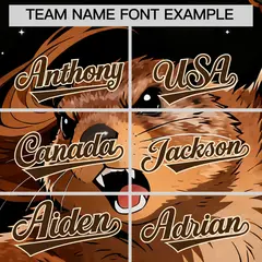 Black Brown Cream Animal Graffiti Pattern Baseball Jersey 3