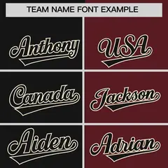 Black Burgundy Two Tone Gradient Fashion Baseball Jersey 3