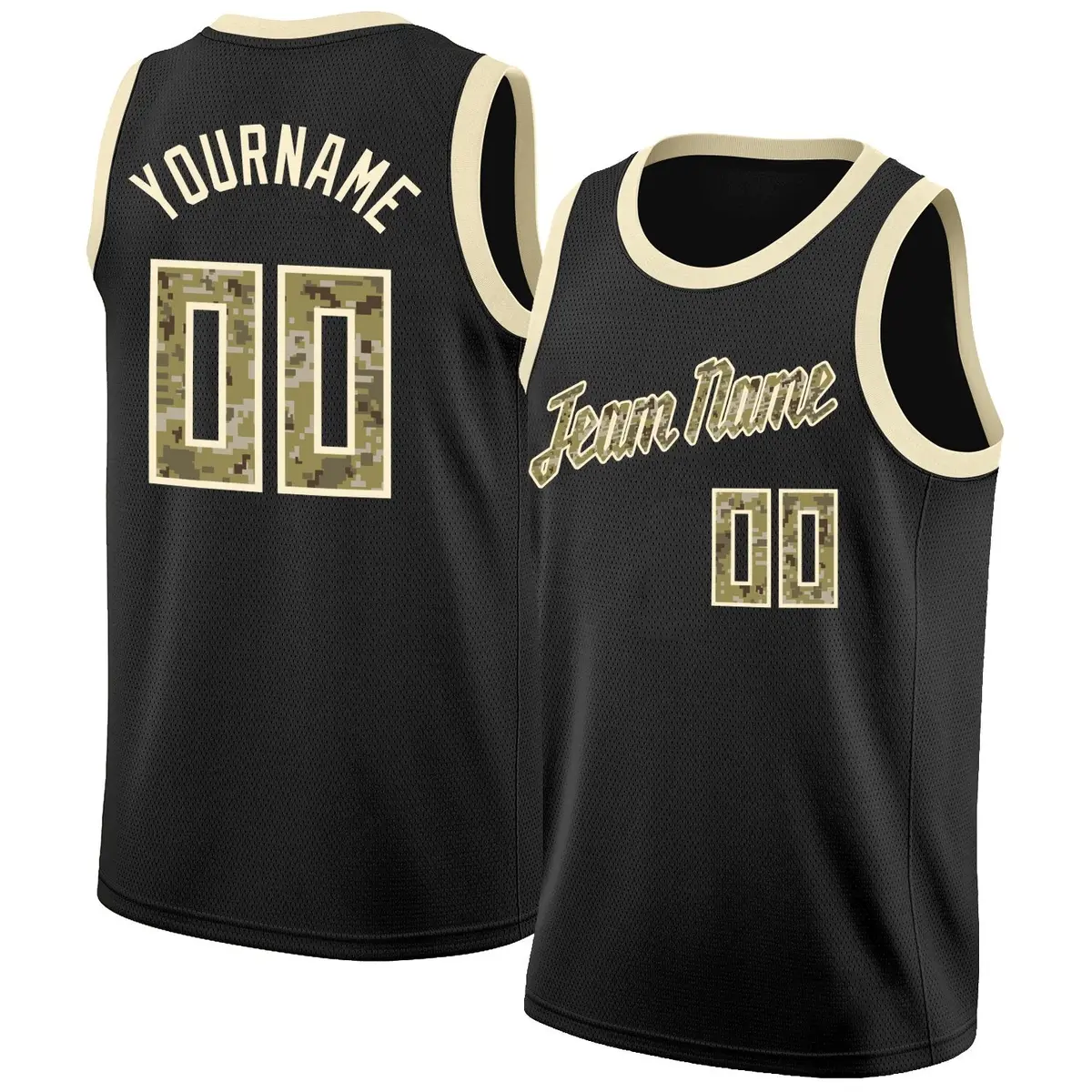Black Camo-Cream Classic Athletic Basketball Jersey