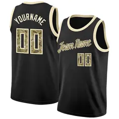 Black Camo-Cream Classic Athletic Basketball Jersey 1