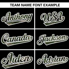 Black Camo Font Authentic Baseball Jersey 3