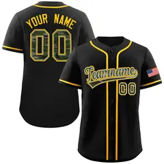 Black Camo Font Authentic Baseball Jersey