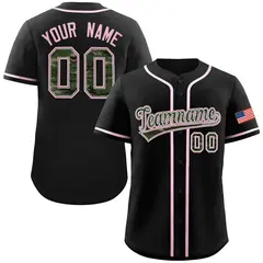 Black Camo Font Authentic Baseball Jersey