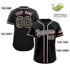 Black Camo Font Authentic Baseball Jersey 2