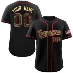 Black Camo Font Authentic Baseball Jersey 1