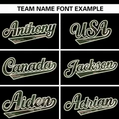 Black Camo Font Authentic Baseball Jersey 3