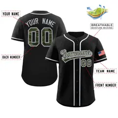 Black Camo Font Authentic Baseball Jersey 2